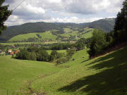 Blick von Tritschlers Berghaus nach Nordosten ins Weilersbach am 4.8.2005
