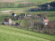 Tele-Blick von der Immi am 9.2.2007 nach Sdosten auf Geroldstal mit Steiertbartlehof (oben rechts), Trischlershof, Gallihof und Bgelsbacherhof